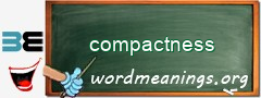 WordMeaning blackboard for compactness